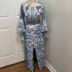 Two piece print  pants set